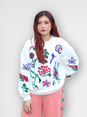 Embroidered Floral Sweatshirt