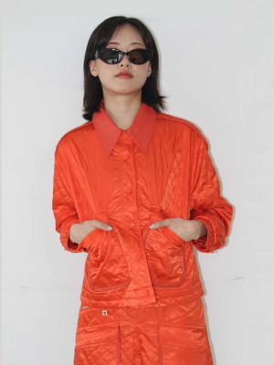 Orange Quilted Jacket